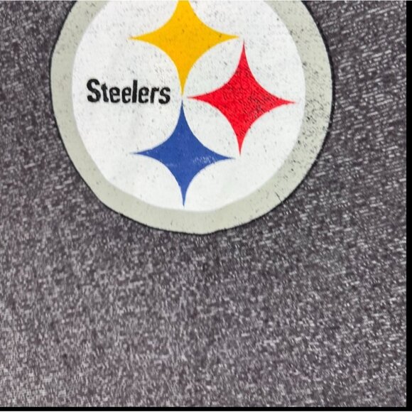 Pittsburgh Steelers T-Shirt Men S Majestic Charcoal Static Marled Raglan - Picture 6 of 9